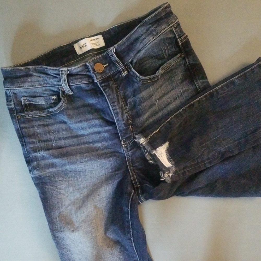 Bke Parker dark stonewashed high rise ankle skinny size 27
